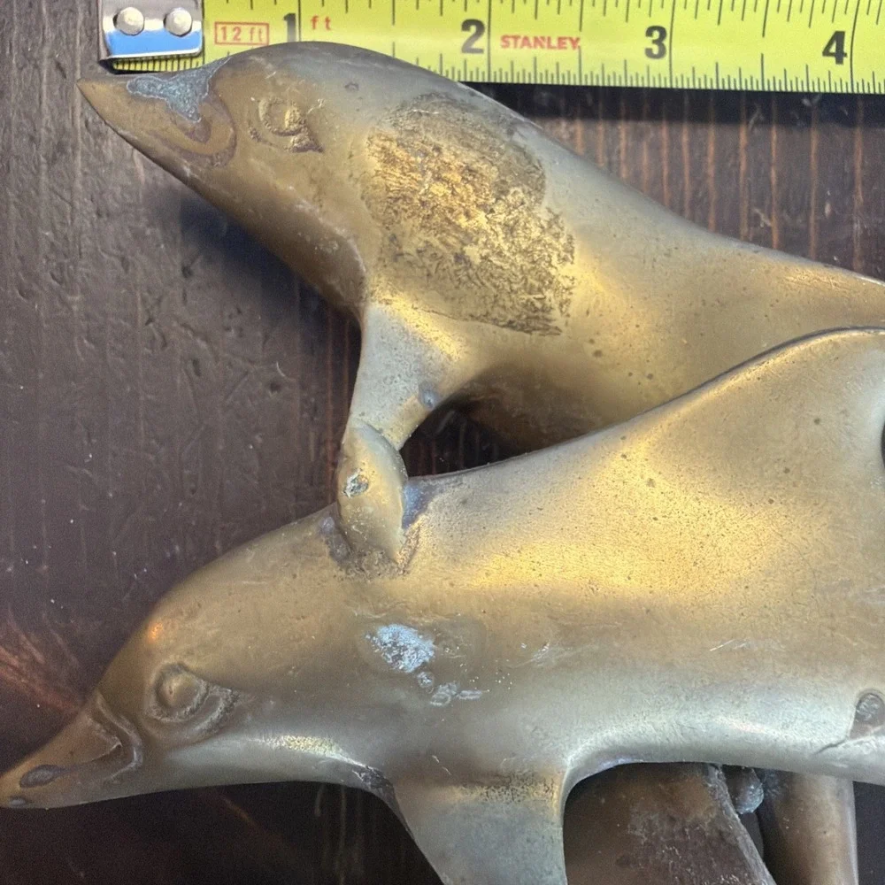Brass Dolphins Sculpture
